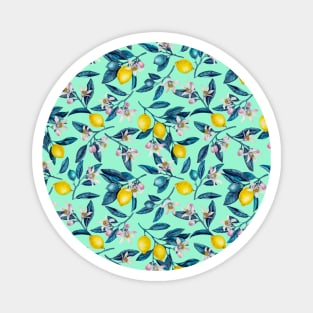 Lemon branches with blossoms and fruit 3 Magnet